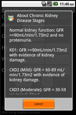 GFR & BSA Calculator android App screenshot 0